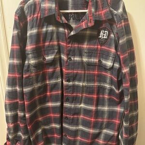 Harley-Davidson Red and Grey Plaid Shirt